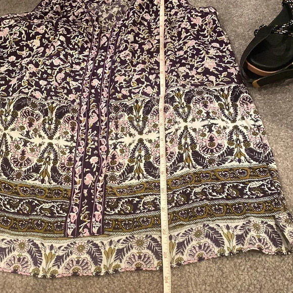 Rebecca Taylor tank blouse batik style print purples size 2 100% rayon EUC - Picture 7 of 8